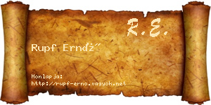 Rupf Ernő névjegykártya